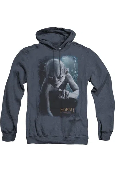 Gildan The Hobbit Gollum Poster Adult Heather Hoodie / Hooded Sweatshirt In Blue