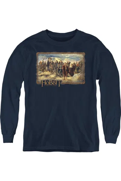 Gildan Kids' The Hobbit Hobbit & Company Youth Long Sleeve Tee / T-shirt In Blue