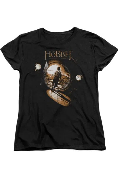 Gildan The Hobbit Hobbit Hole Short Sleeve Womens Tee / T-shirt In Black