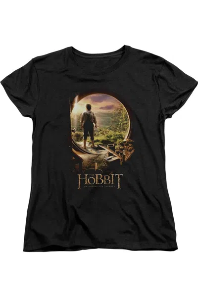 Gildan The Hobbit Hobbit In Door Short Sleeve Womens Tee / T-shirt In Black