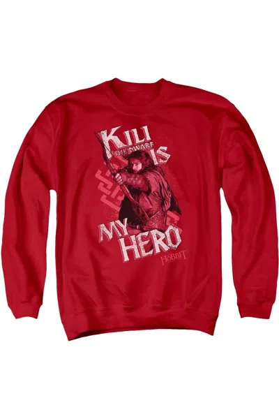 Gildan The Hobbit Kili Is My Hero Adult Crewneck Sweatshirt In Red