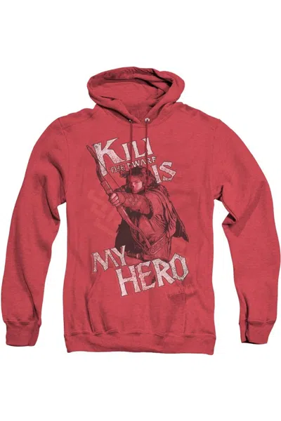 Gildan The Hobbit Kili Is My Hero Adult Heather Hoodie / Hooded Sweatshirt In Red