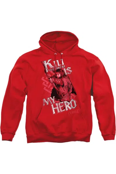 Gildan The Hobbit Kili Is My Hero Adult Pull Over Hoodie / Hooded Sweatshirt In Red