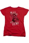 Gildan The Hobbit Kili Is My Hero Short Sleeve Womens Tee / T-shirt In Red