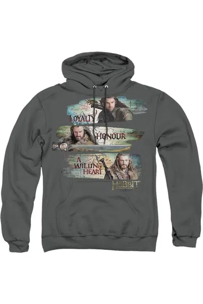 Gildan The Hobbit Loyalty And Honour Adult Pull Over Hoodie / Hooded Sweatshirt In Gray