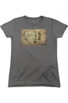 Gildan The Hobbit Middle Earth Map Short Sleeve Womens Tee / T-shirt In Pink
