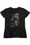 Gildan The Hobbit Painting Short Sleeve Womens Tee / T-shirt In Black