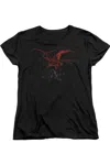 Gildan The Hobbit Smaug Short Sleeve Womens Tee / T-shirt In Black