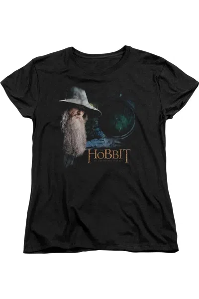 Gildan The Hobbit The Door Short Sleeve Womens Tee / T-shirt In Black