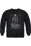 Gildan The Hobbit Thorin Stare Adult Crewneck Sweatshirt In Black