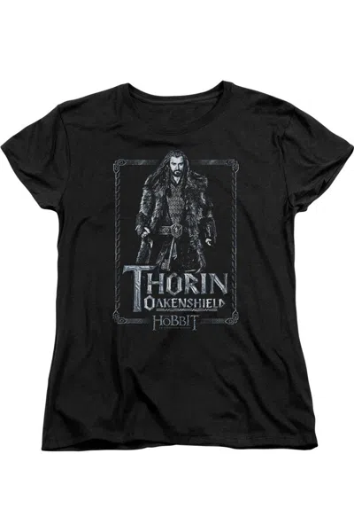 Gildan The Hobbit Thorin Stare Short Sleeve Womens Tee / T-shirt In Black
