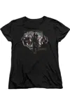 Gildan The Hobbit Three Dwarves Short Sleeve Womens Tee / T-shirt In Black