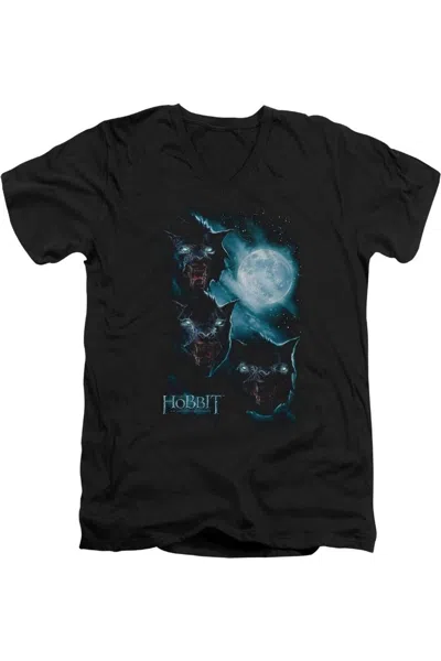 Gildan The Hobbit Three Warg Moon Short Sleeve Adult V Neck Tee / T-shirt In Black