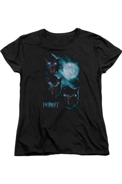 Gildan The Hobbit Three Warg Moon Short Sleeve Womens Tee / T-shirt In Black