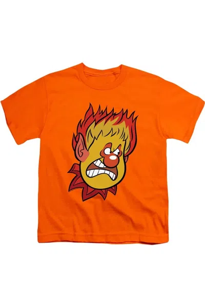 Gildan Kids' The Year Without A Santa Claus Heat Miser Short Sleeve Youth Tee / T-shirt In Orange
