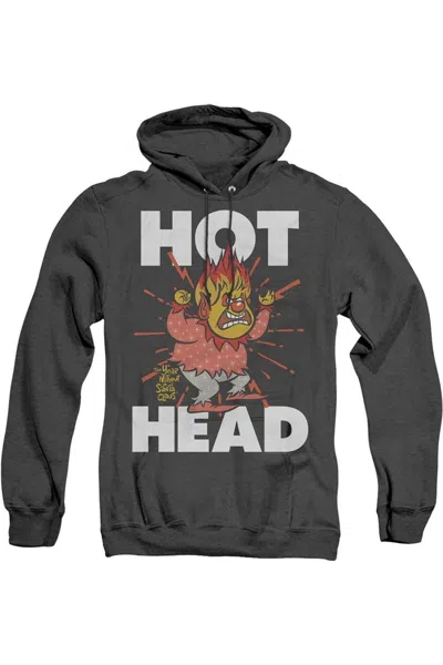 Gildan The Year Without A Santa Claus Hot Head Adult Heather Hoodie / Hooded Sweatshirt In Black
