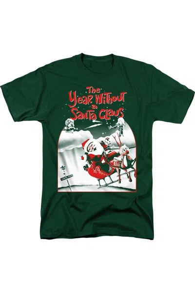 Gildan The Year Without A Santa Claus Santa Poster Short Sleeve Adult Tee / T-shirt In Green