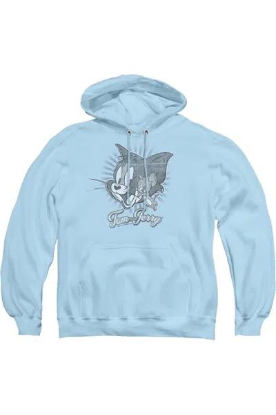 Gildan Tom And Jerry Classic Pals Adult Pull Over Hoodie / Hooded Sweatshirt In Blue
