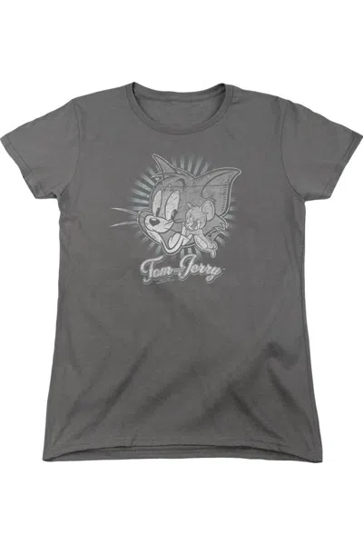 Gildan Tom And Jerry Classic Pals Short Sleeve Womens Tee / T-shirt In Pink