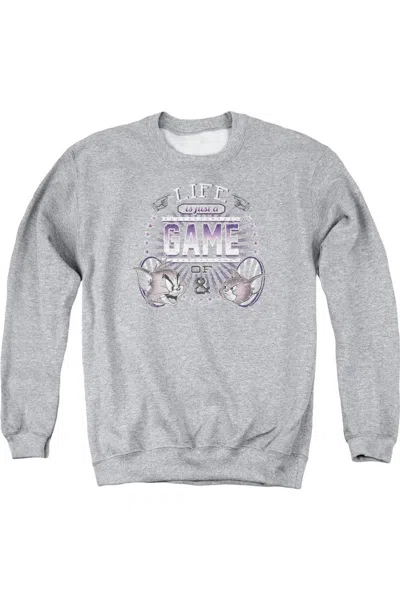 Gildan Tom And Jerry Life Is A Game Adult Crewneck Sweatshirt In Multi