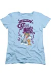 Gildan Tom And Jerry Movie Cat And Mouse Short Sleeve Women´s Tee / T-shirt In Blue