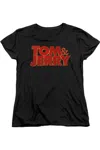 Gildan Tom And Jerry Movie Movie Logo Short Sleeve Women´s Tee / T-shirt In Black
