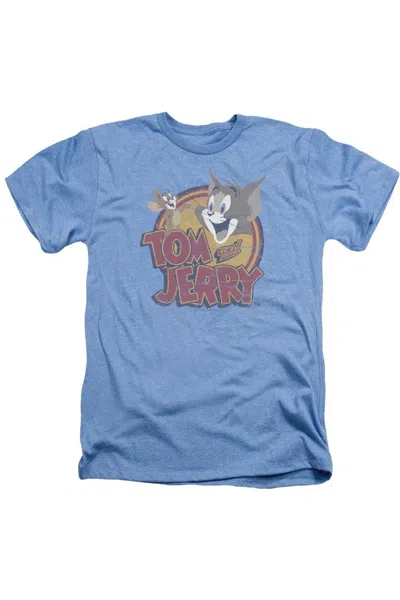 Gildan Tom And Jerry Water Damaged Adult Heather Tee / T-shirt In Blue