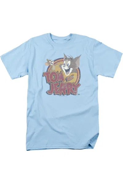 Gildan Tom And Jerry Water Damaged Short Sleeve Adult Tee / T-shirt In Blue