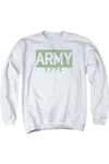 Gildan U. S. Army Block Adult Crewneck Sweatshirt In White
