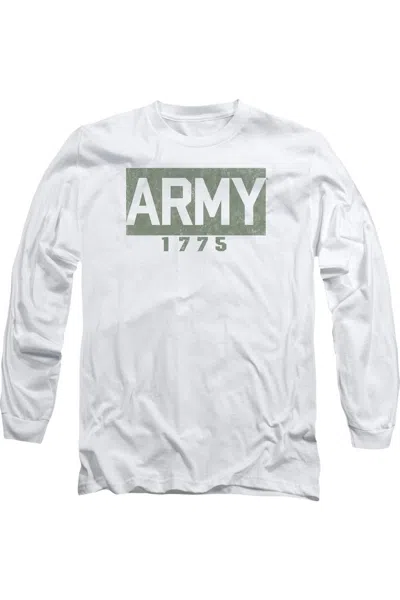 Gildan U. S. Army Block Long Sleeve Adult Tee / T-shirt In White