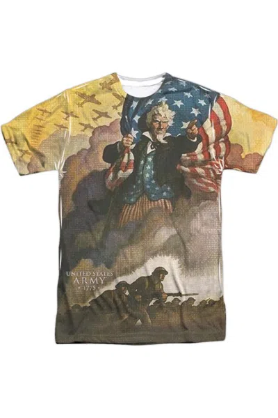 Gildan U. S. Army Vintage Poster Short Sleeve Adult Poly Crew T-shirt In White