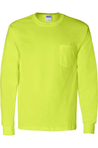 Gildan Ultra Cotton Long Sleeve Pocket T-shirt In Green