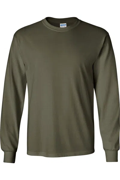 Gildan Ultra Cotton Long Sleeve T-shirt In Green