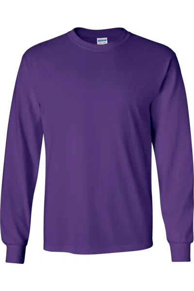 Gildan Ultra Cotton Long Sleeve T-shirt In Purple