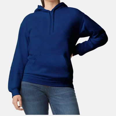 Gildan Unisex Adult Softstyle Fleece Midweight Hoodie (navy Blue) In Grey