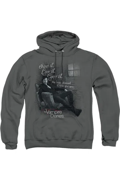 Gildan Vampire Diaries Be Yourself Adult Pull Over Hoodie / Hooded Sweatshirt In Pink