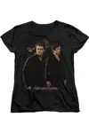 Gildan Vampire Diaries Brothers Short Sleeve Womens Tee / T-shirt In Black