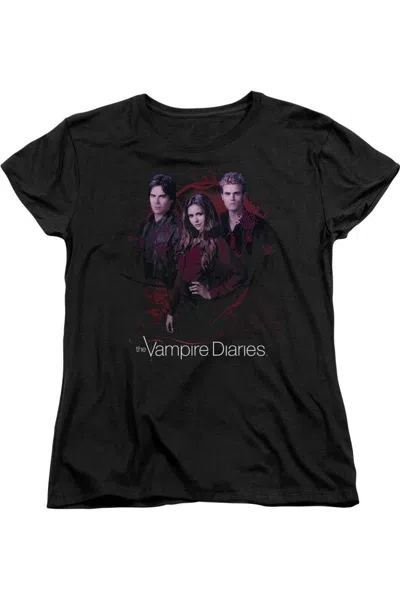 Gildan Vampire Diaries Company Of Three Short Sleeve Womens Tee / T-shirt In Black