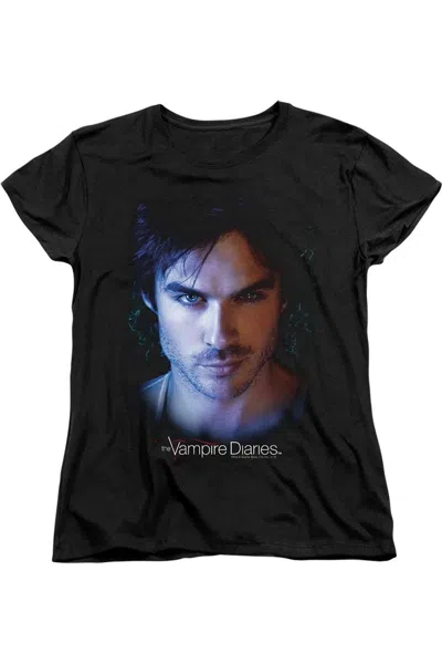 Gildan Vampire Diaries Damon Short Sleeve Womens Tee / T-shirt In Black