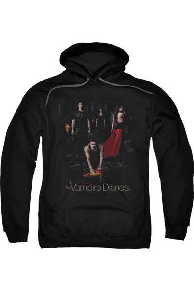 Gildan Vampire Diaries Fire Adult Pull Over Hoodie / Hooded Sweatshirt In Black