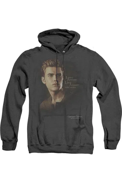 Gildan Vampire Diaries Forever Adult Heather Hoodie / Hooded Sweatshirt In Black
