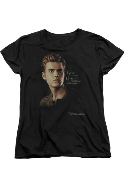 Gildan Vampire Diaries Forever Short Sleeve Womens Tee / T-shirt In Black