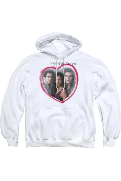 Gildan Vampire Diaries Girls Choice Adult Pull Over Hoodie / Hooded Sweatshirt In White