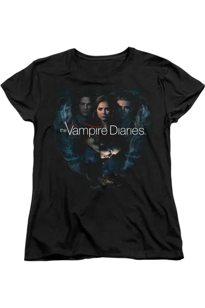Gildan Vampire Diaries Hearts Desire Short Sleeve Womens Tee / T-shirt In Black