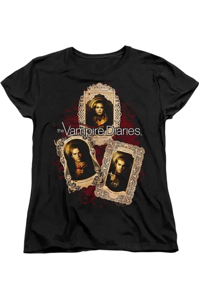 Gildan Vampire Diaries Holy Cards Short Sleeve Womens Tee / T-shirt In Black