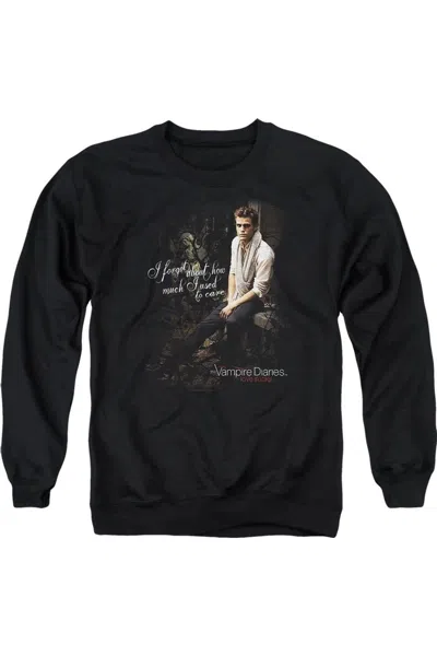 Gildan Vampire Diaries I Used To Care Adult Crewneck Sweatshirt In Black