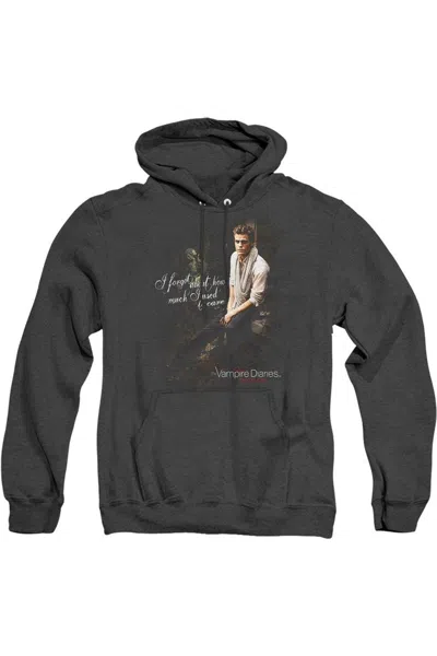 Gildan Vampire Diaries I Used To Care Adult Heather Hoodie / Hooded Sweatshirt In Black