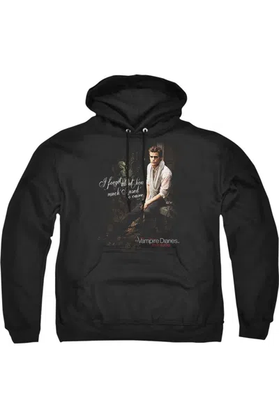 Gildan Vampire Diaries I Used To Care Adult Pull Over Hoodie / Hooded Sweatshirt In Black