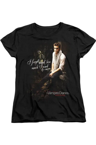 Gildan Vampire Diaries I Used To Care Short Sleeve Womens Tee / T-shirt In Black