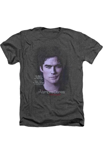 Gildan Vampire Diaries Messenger Adult Heather Tee / T-shirt In Black